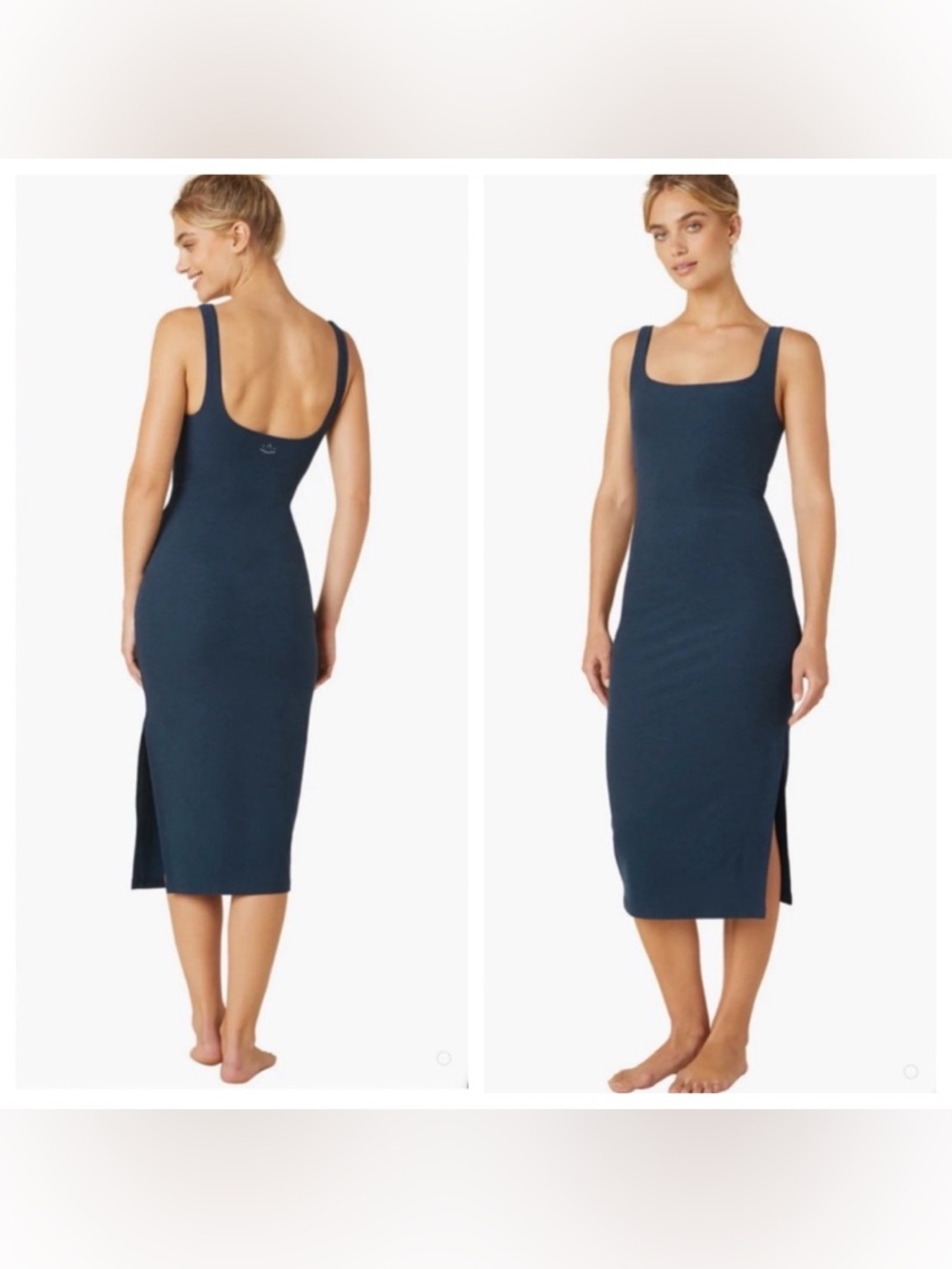 Beyond Yoga Spacedye Icon Midi Dress in Nocturnal Navy Bodycon Size Medium